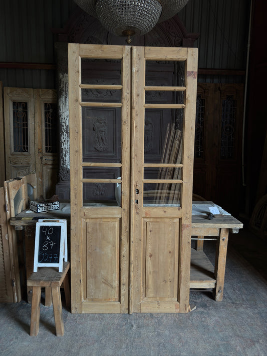 19th Century Antique Glass French Doors - 40x87 J277