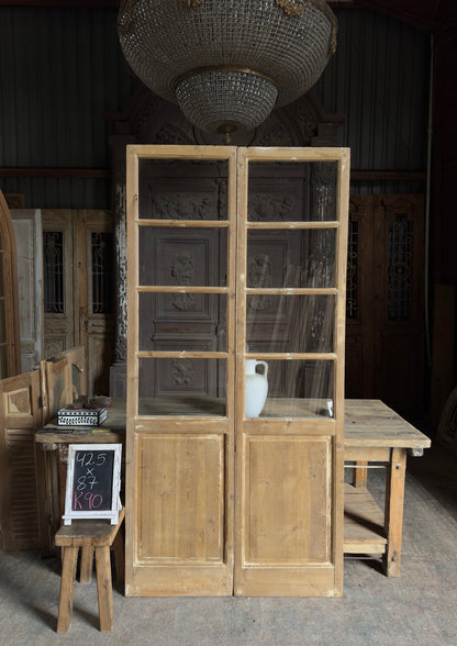 8 Lite European Antique Glass French Doors - 42.5x87 K90