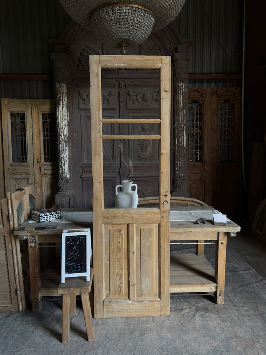 19th Century Antique Glass Single Door - 26.25x88 J237