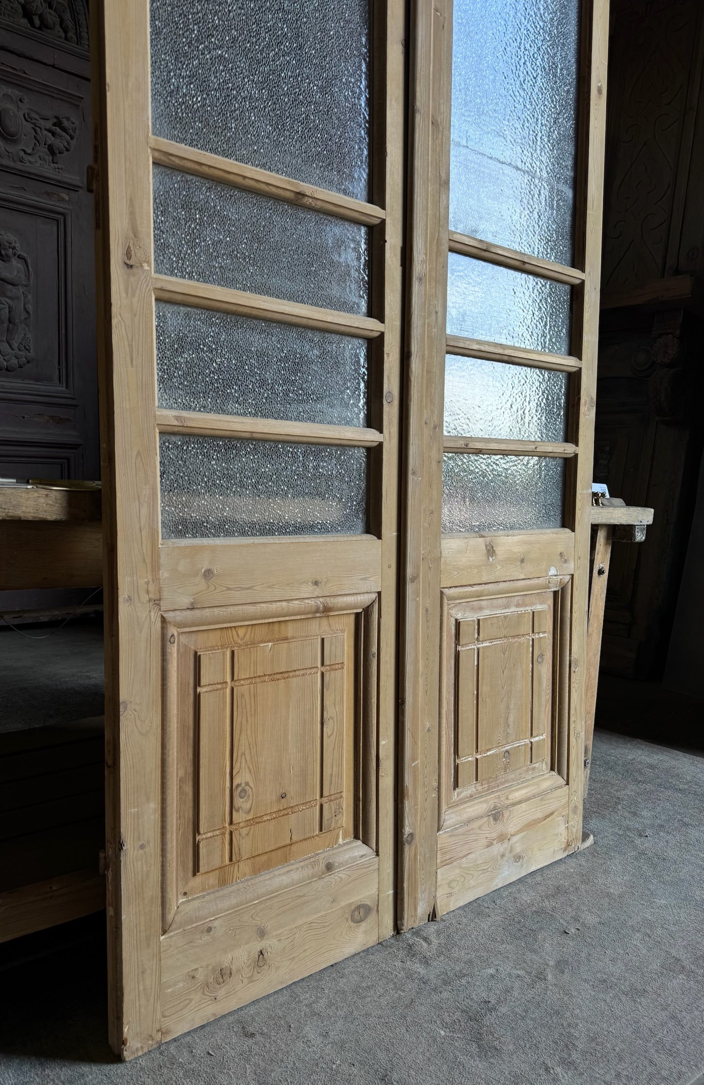 Antique Obscured Glass 10 Lite French Doors - 43.5x89.25 - L537