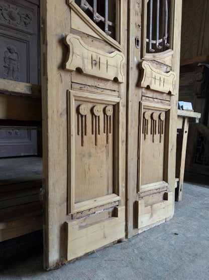 Sophisticated Antique Iron French Doors - 38.5x98.5 J273