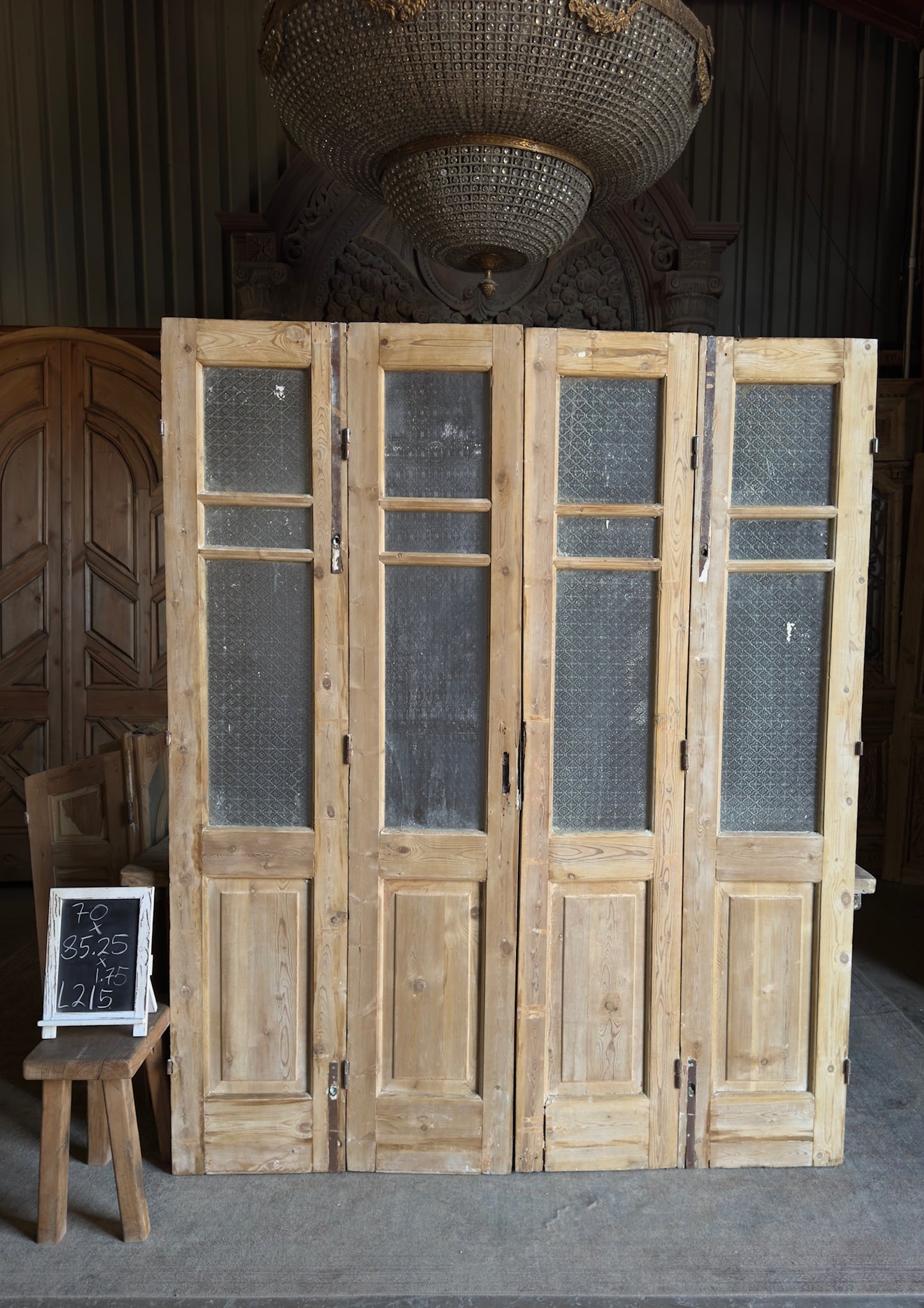 Antique Bi-Fold French Glass Doors - 70x85.25 - L215