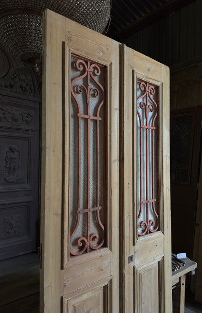 Elegant Antique Iron French Doors - 40x94.5 - L289