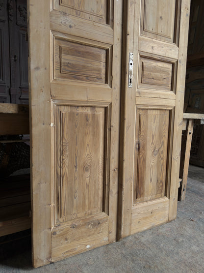 3 Panel Antique Solid French Doors - 39.5x89 K141