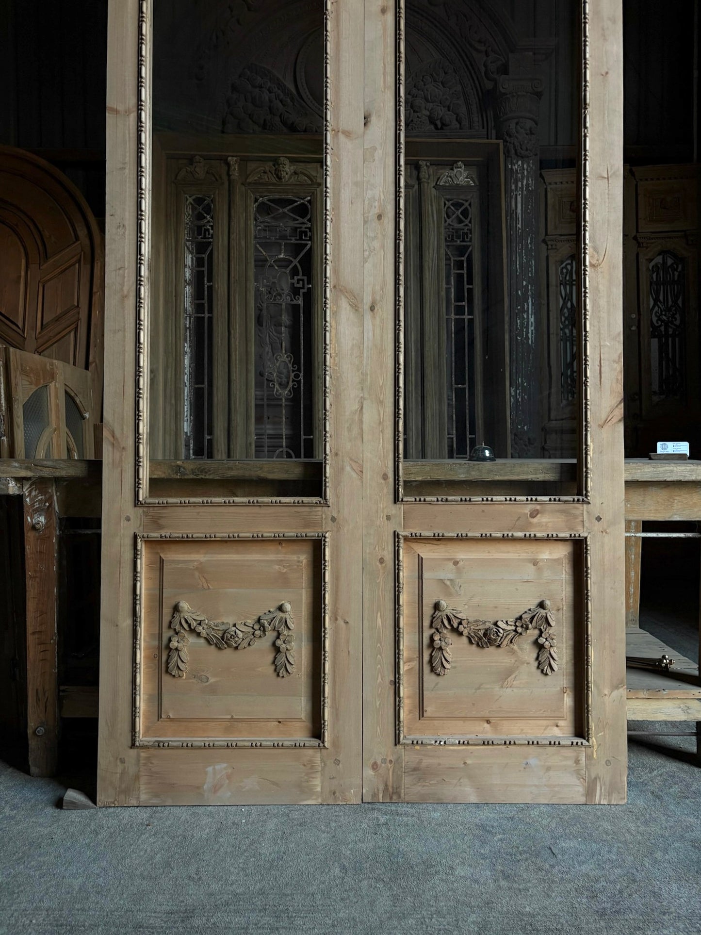 (Valencia) Handcrafted Arched Open Glass French Doors - 48x96 L52