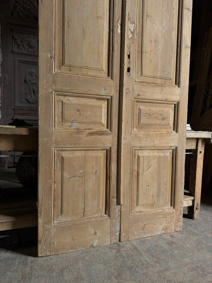 3 Panel Antique Solid French Doors - 43x99.5 J448