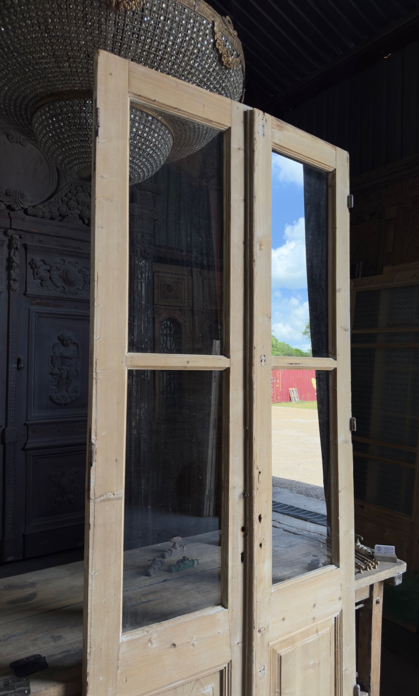 Antique Glass 2 Lite French Doors - 44x102 - L697