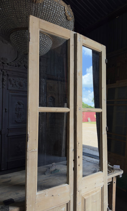 Antique Glass 2 Lite French Doors - 44x102 - L697