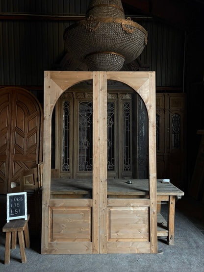 (Valencia) Handcrafted Arched Open Glass French Doors - 60x96 L51
