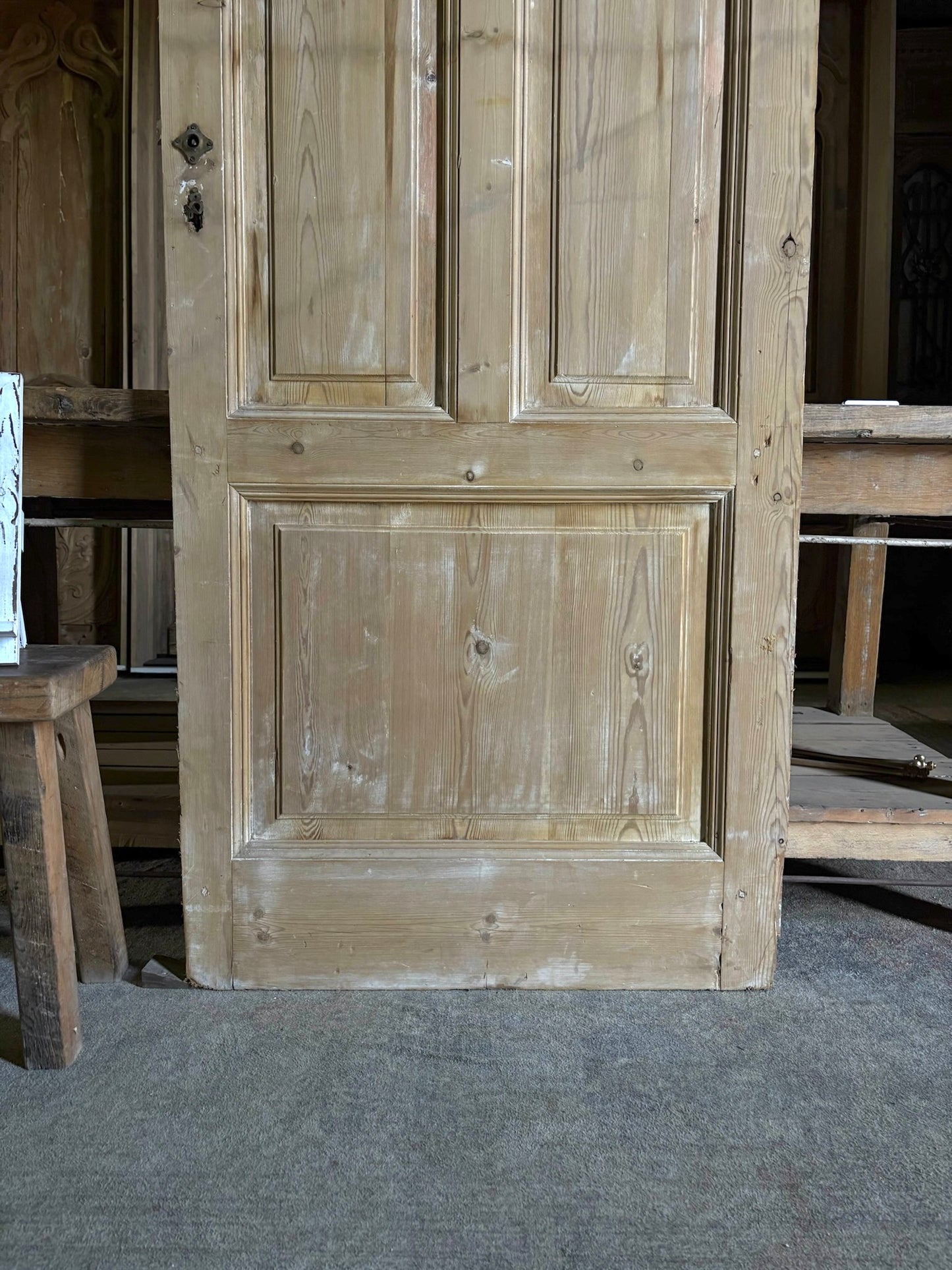 19th Century European Antique Glass Single Door - 32x85 - L59