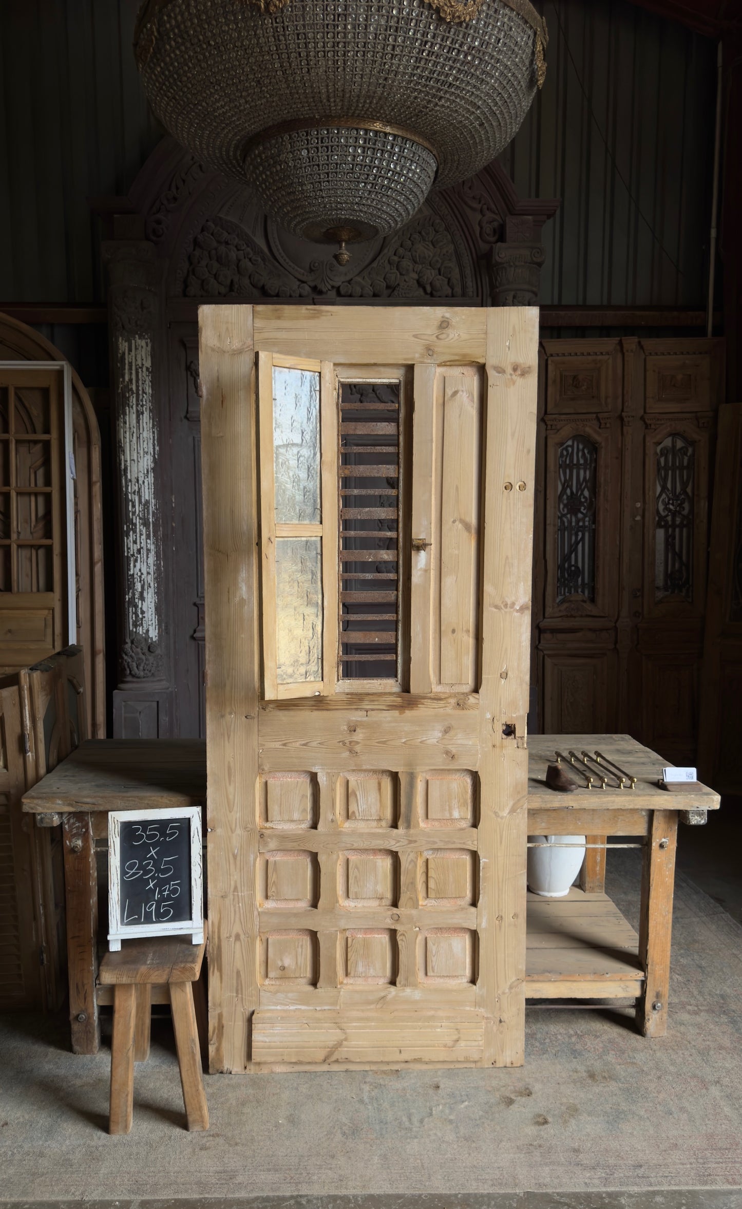 19th Century Single Antique Iron Door - 35.5x83.5 - L195