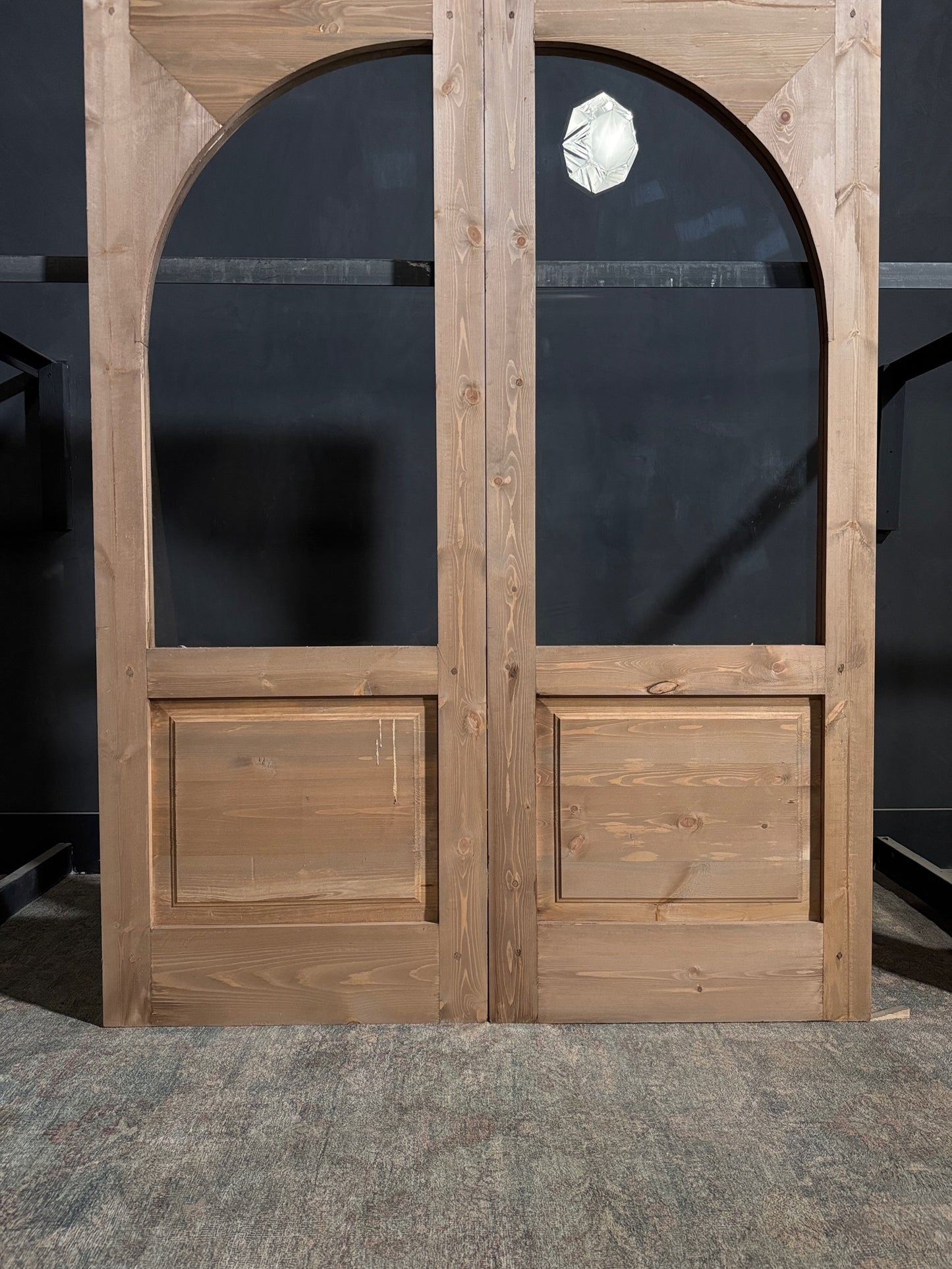 (Valencia) Handcrafted Arched Open Glass French Doors - 60x80 - N189