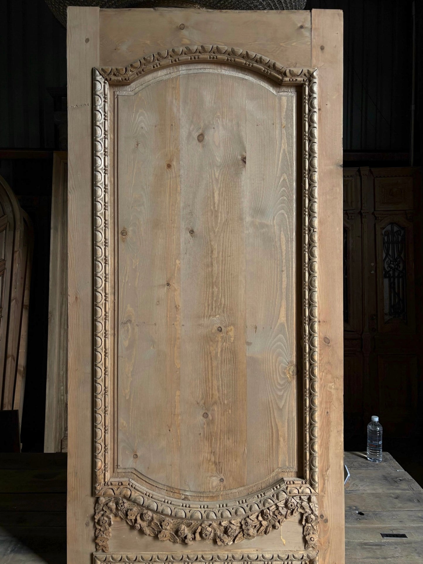 (The Helena) Handcrafted Hand carved Solid French Door - 32x96 L42