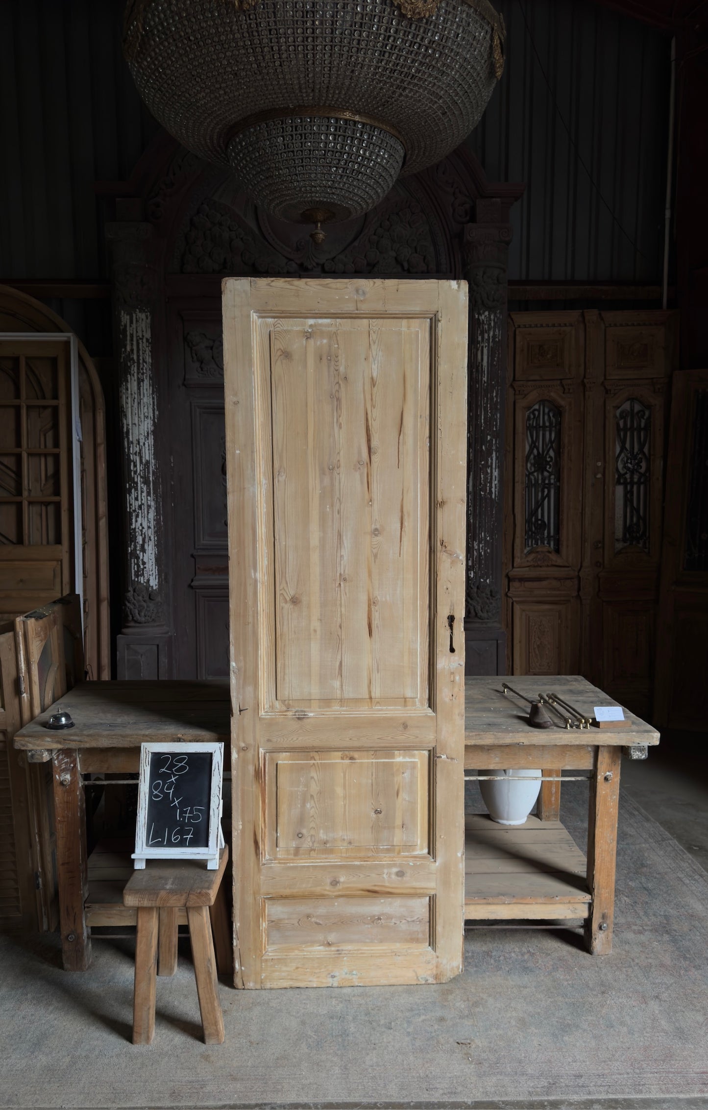 3 Panel Single Solid Antique Door - 28x84 - L167