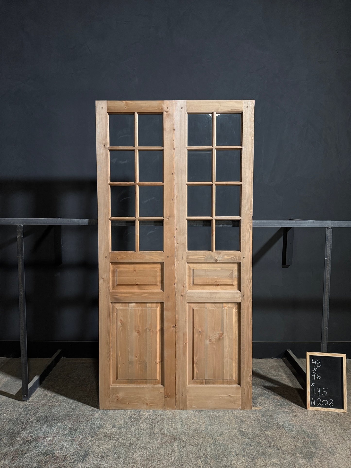 Handcrafted 8 Lite Glass French Doors - 48x96 N208