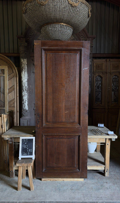 French Provincial Oak 2 Panel Antique Single Door - 35x90 - L267