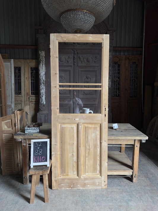 Antique Glass Single Door - 32x88x K110