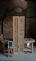 European French Antique Louvered Shutters - 25x85 - L414