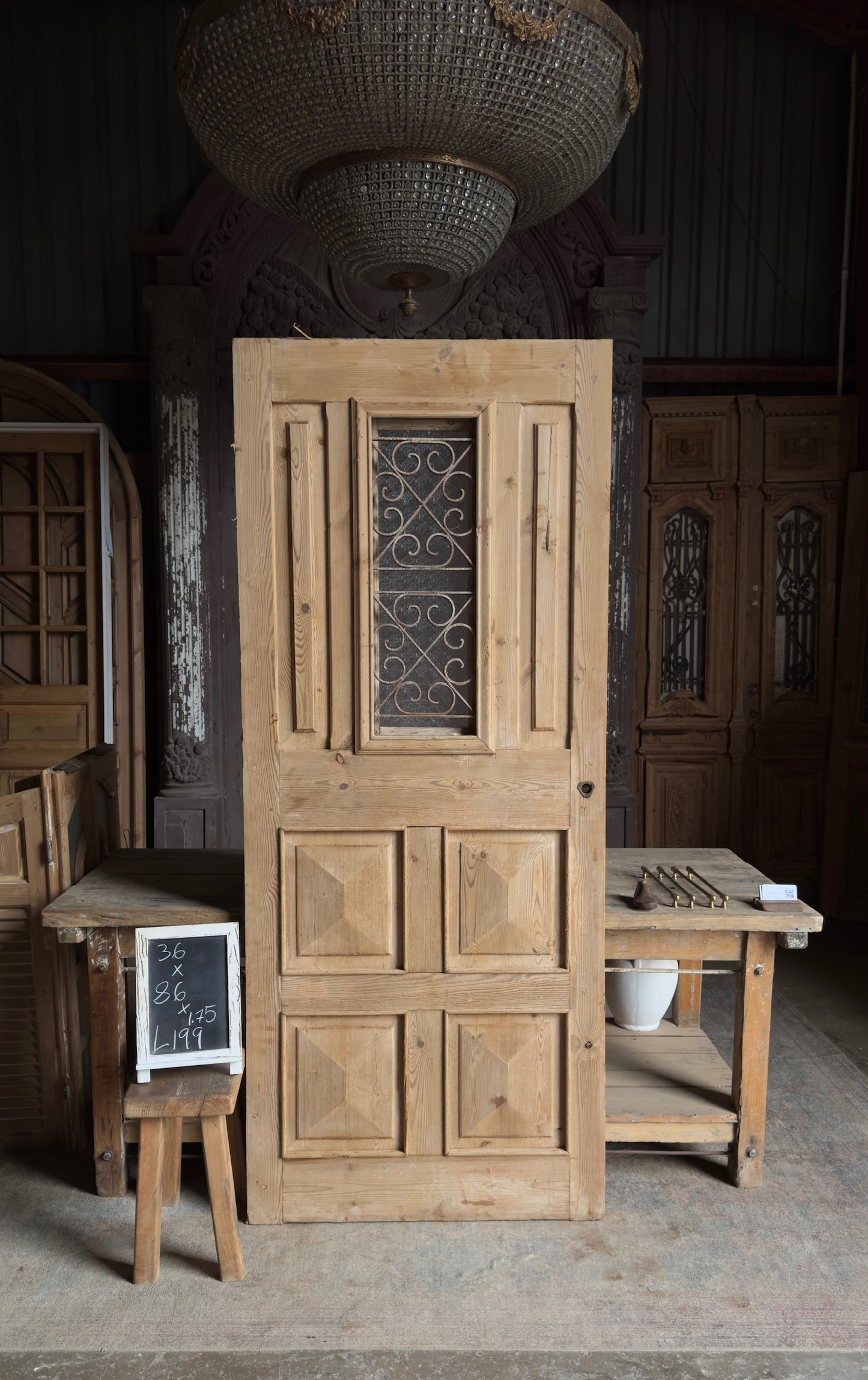 19th Century Single Antique Iron Door - 36x86 - L199