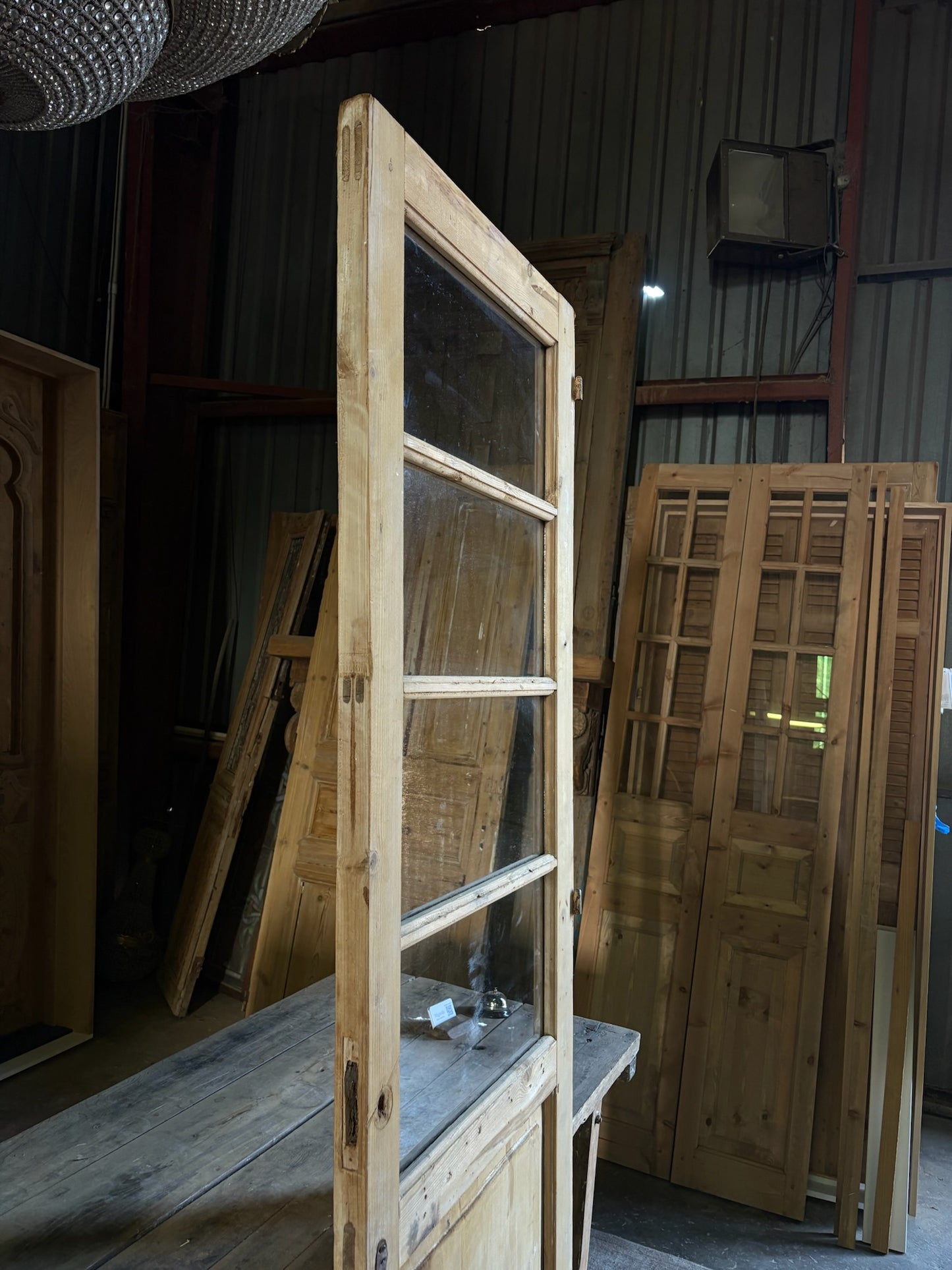 4 Lite Antique Glass Single Door - 27.5x90 - L63