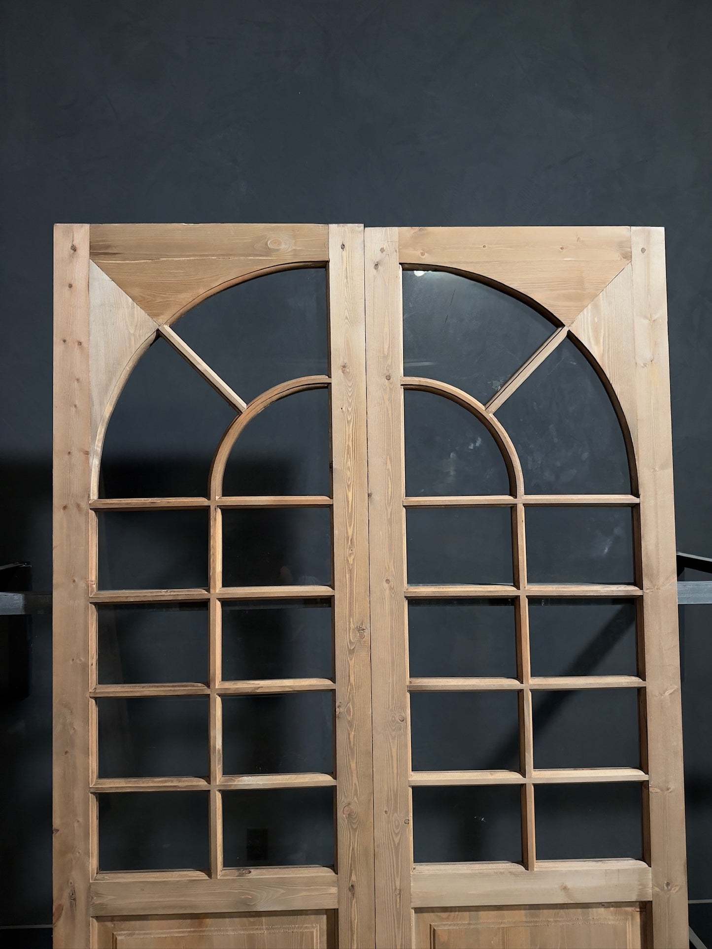 (Elise) Handcrafted Arched Glass French Doors - 60x96 - N219