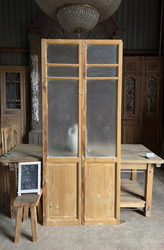 6 Lite European Antique Glass French Doors - 36.5x86 K465