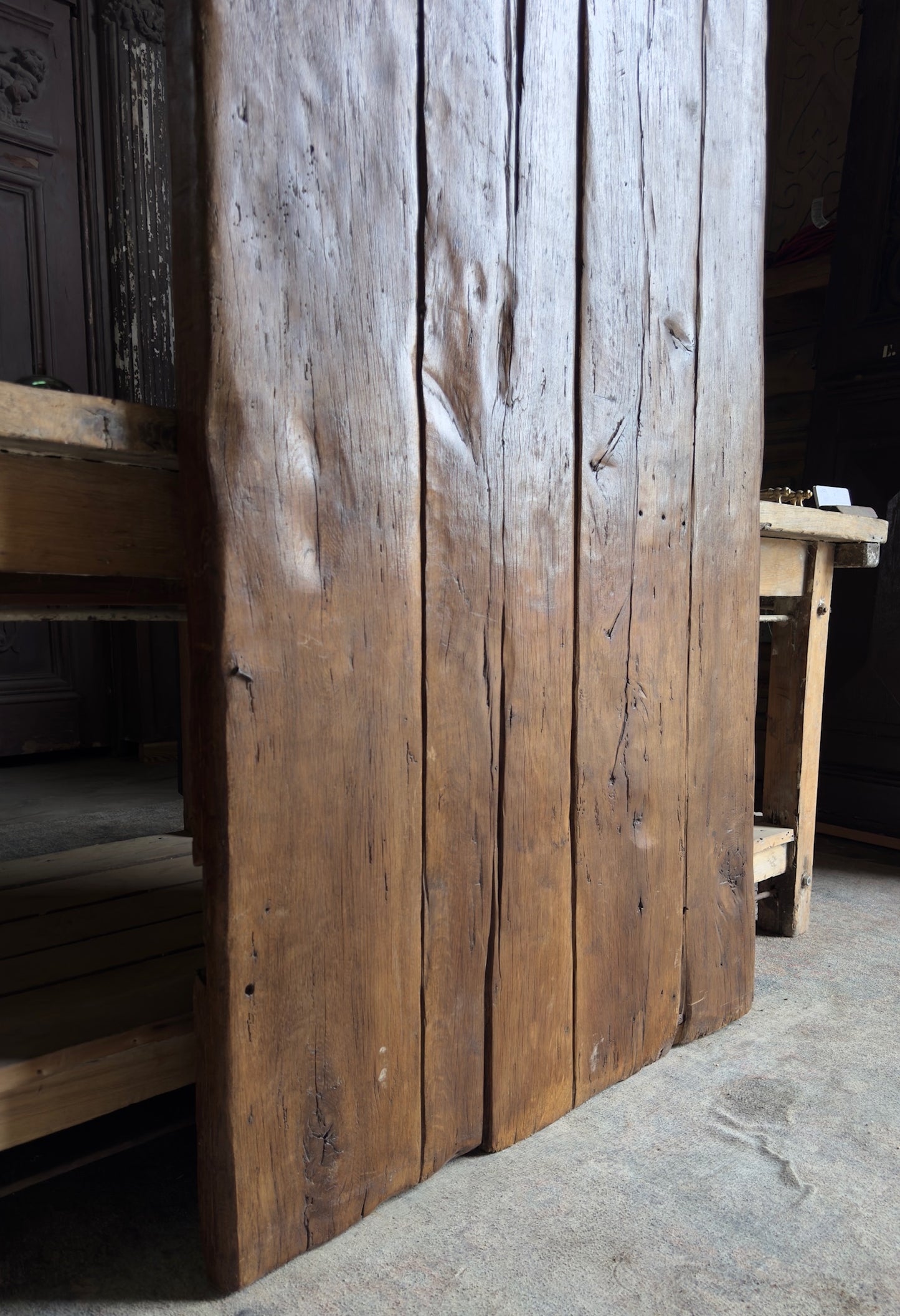 Primitive Oak Plank Antique Single Door - 35x66 - L246