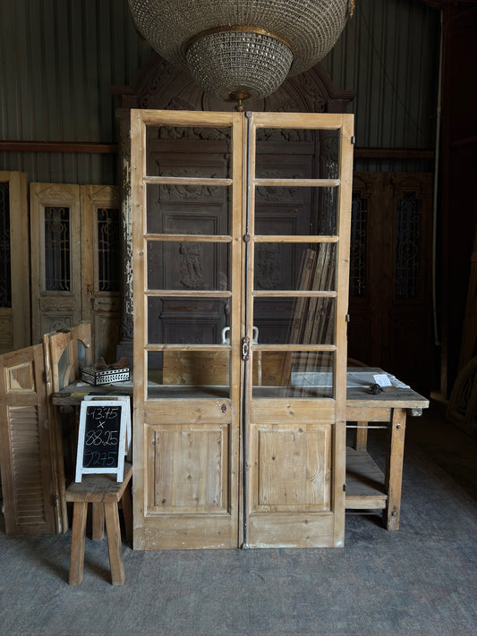 10 Lite European Antique Glass French Doors - 43.75x88.25 J275