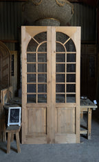(Elise) Handcrafted Arched Glass French Doors - 48x96 L507
