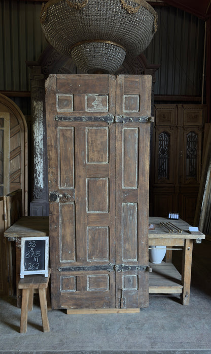 Spanish Multi-Panel Antique Door Pair - 38x87.5 - L262