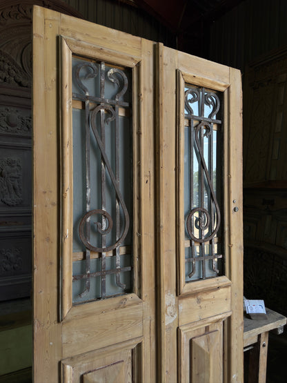 Classic Antique Iron French Doors - 40.5x86.25 J70