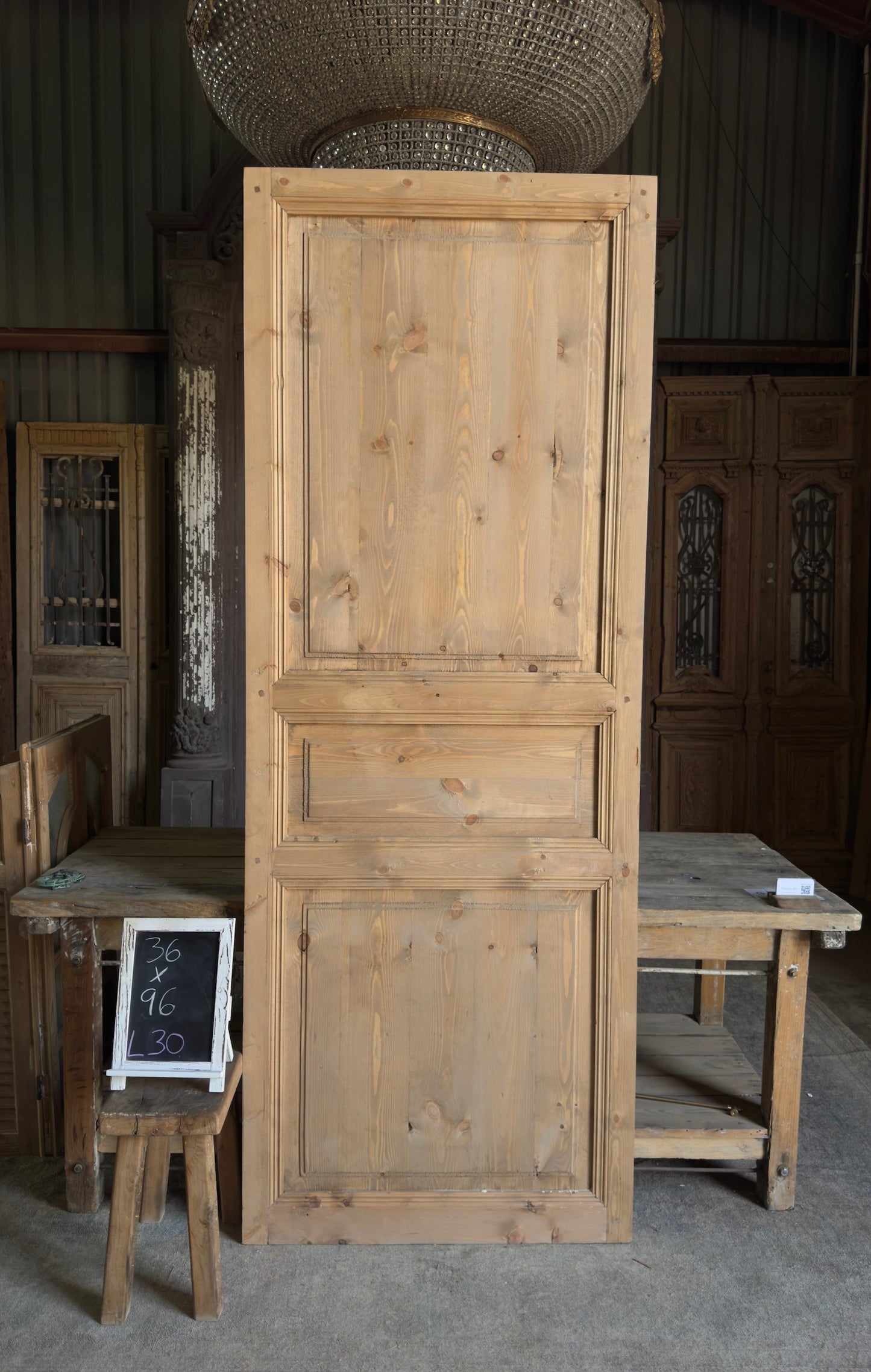 Handcrafted 3 Panel Solid Single Door - 36x96 L30