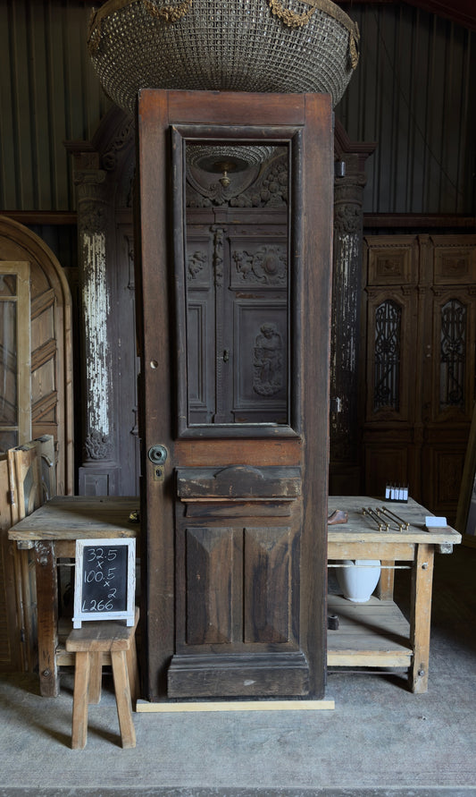 European Full Glass Antique Single Door - 32.5x100.5 - L266