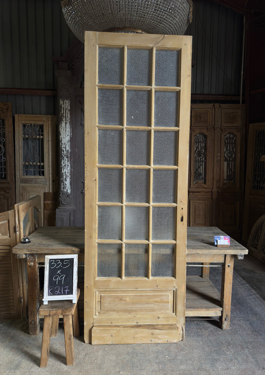 18 Lite Antique Glass Single Door - 33.5x99 K217