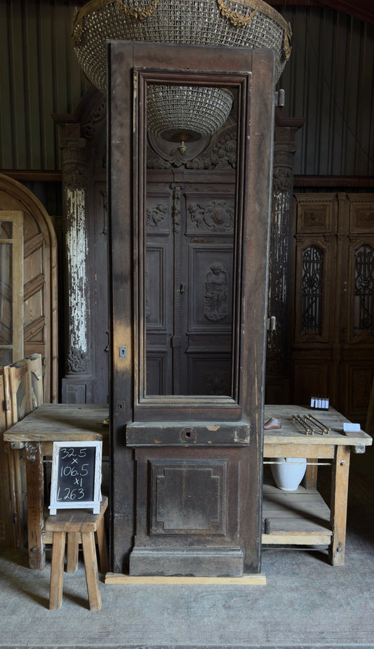 European Full Glass Antique Single Door - 32.5x106.5 - L263