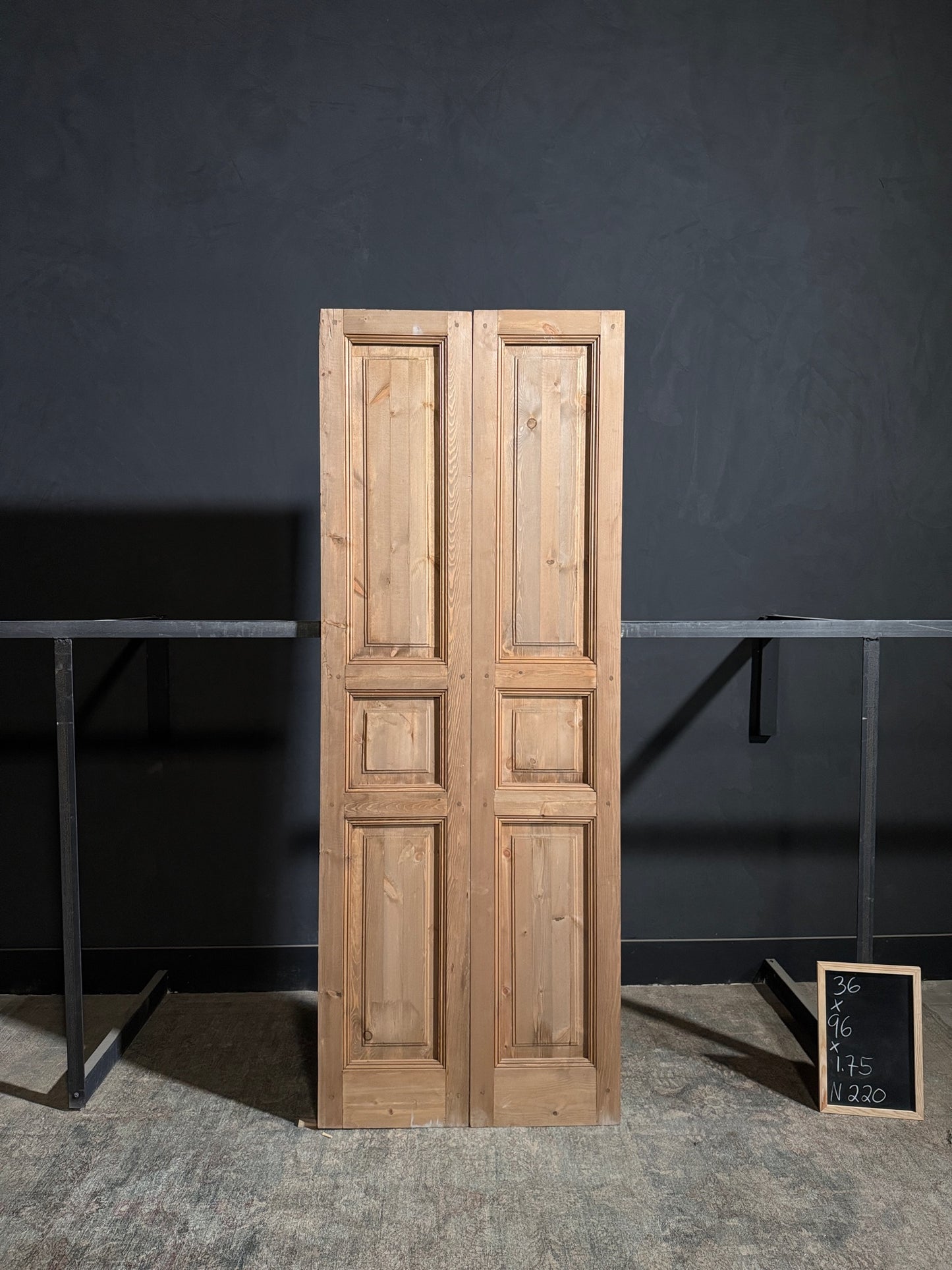 Handcrafted 3 Panel Solid French Doors - 36x96 - N220