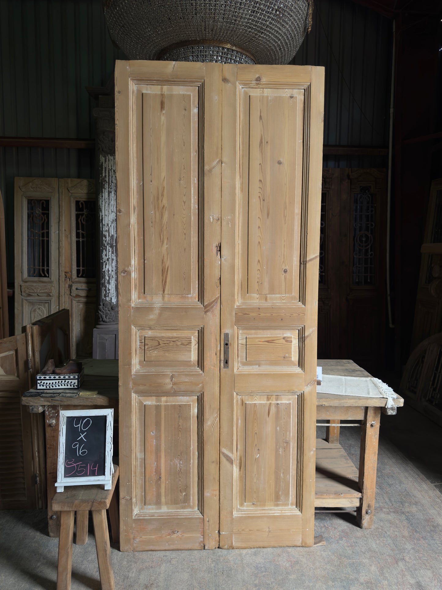 Solid French Antique Doors - 40x96 J514