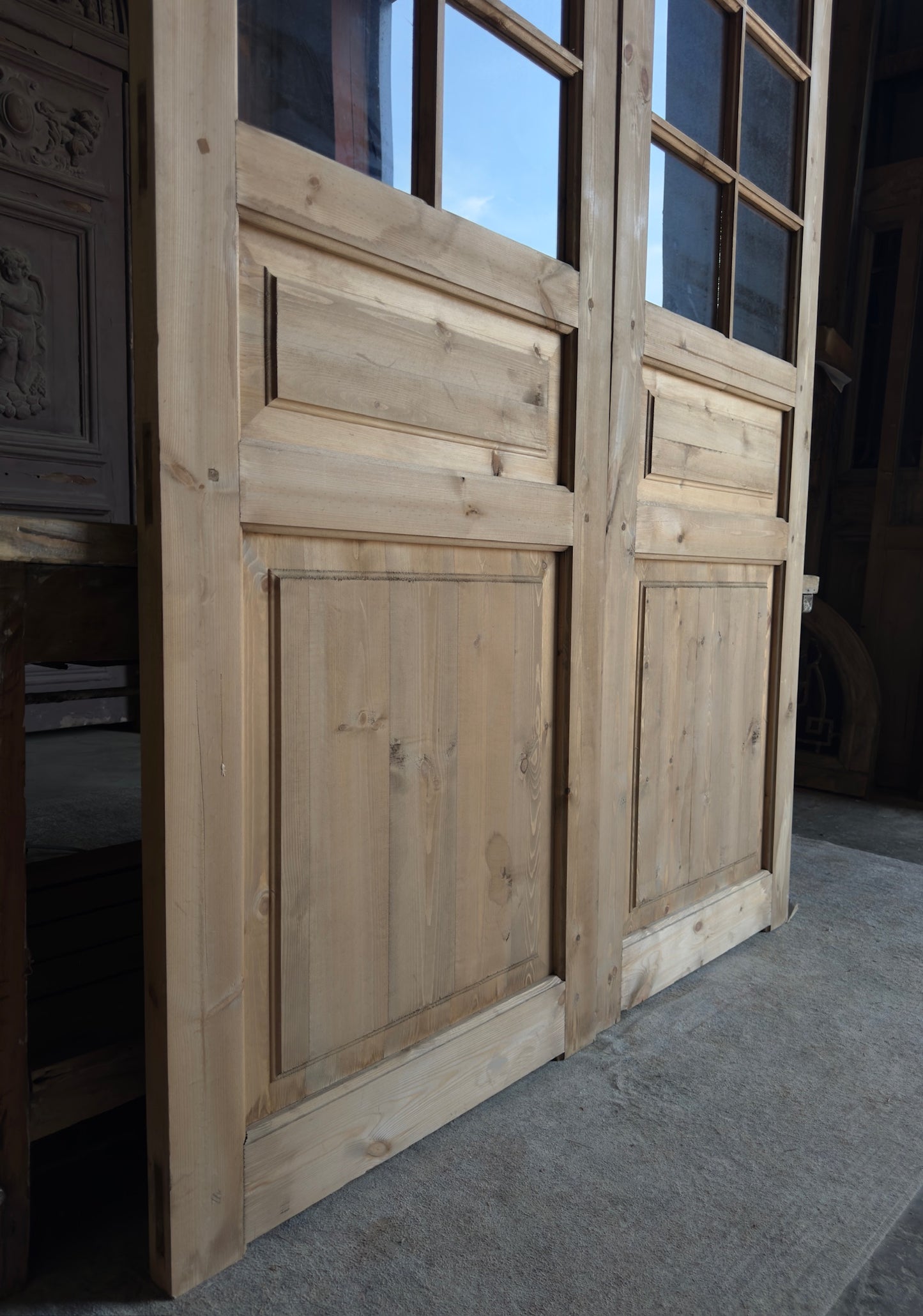 Handcrafted 8 Lite Glass French Doors - 60x96 L11