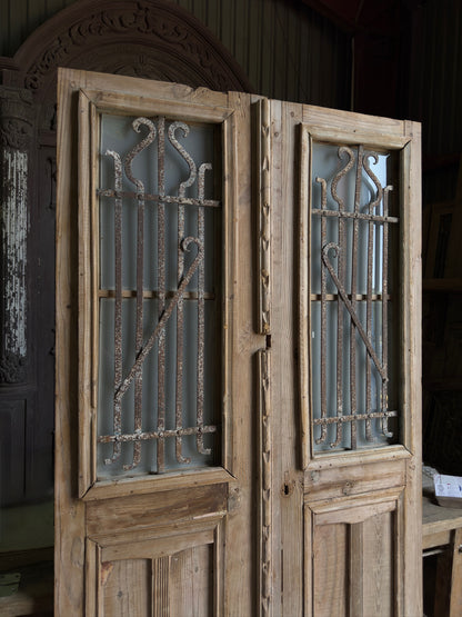 19th Century Antique Iron French Doors - 44x83.75 J79