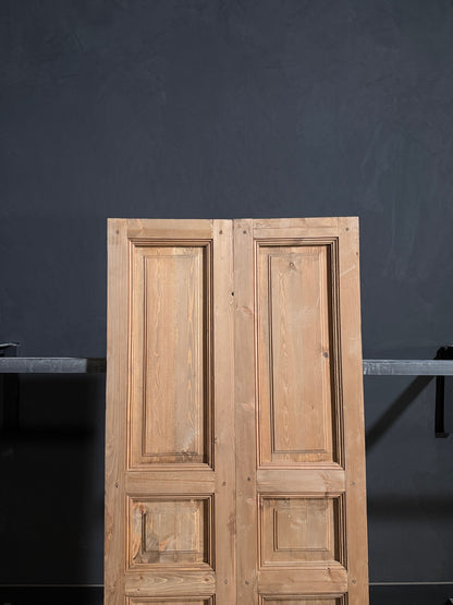 Handcrafted 3 Panel Solid French Doors - 36x80 - N196