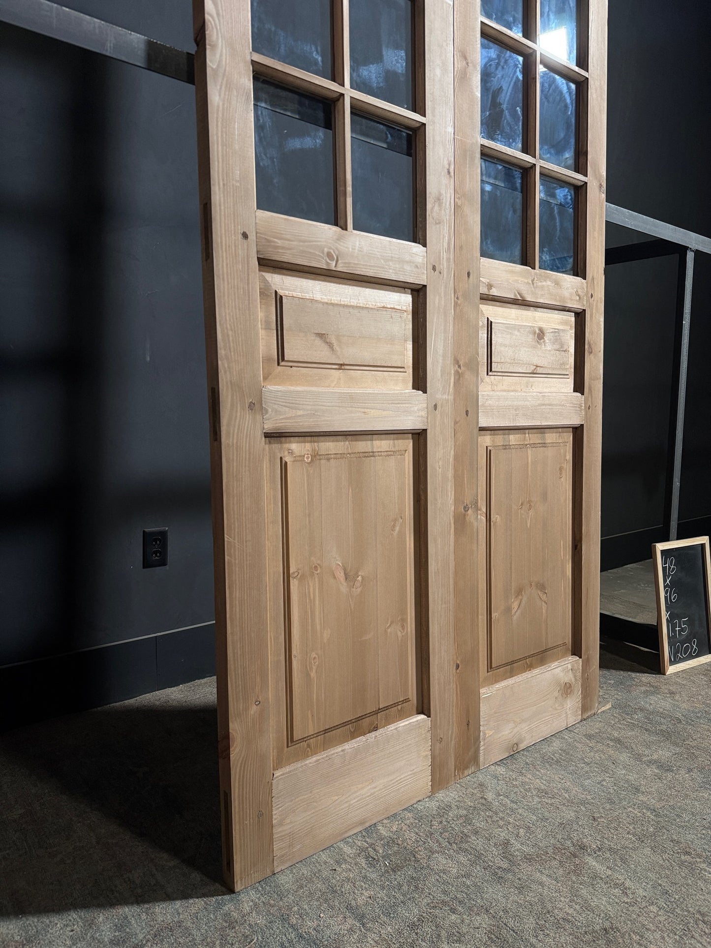 Handcrafted 8 Lite Glass French Doors - 48x96 N208