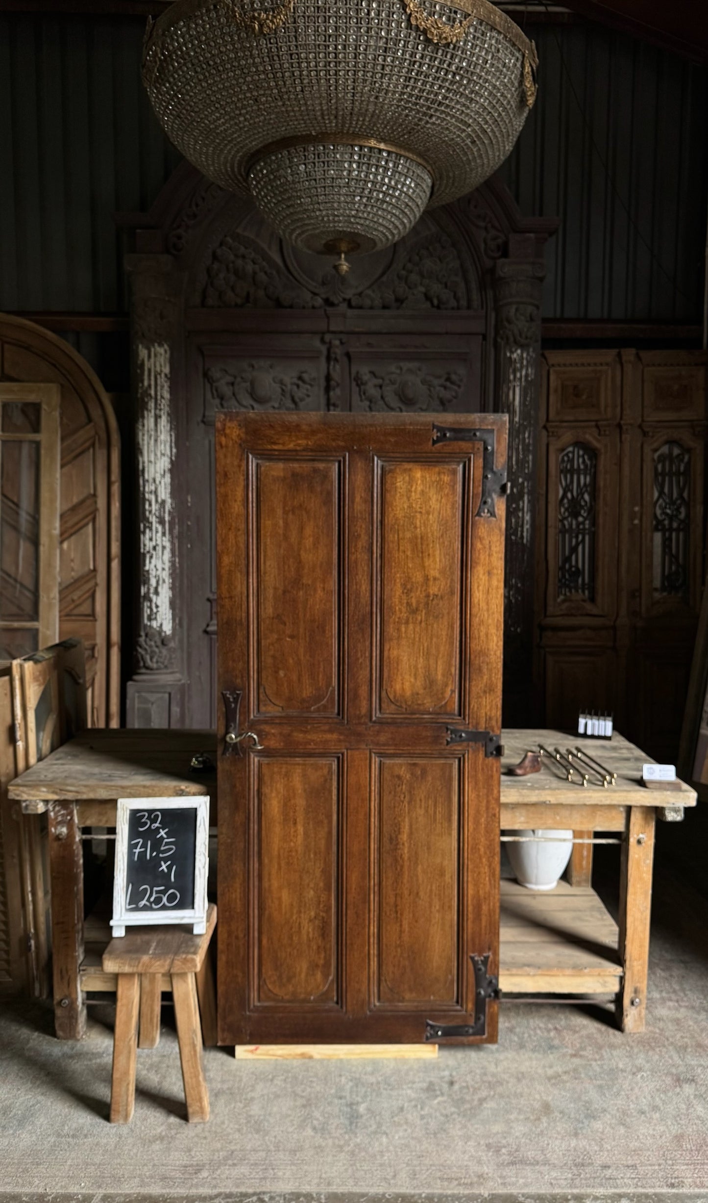 French Provincial 4-Panel Antique Single Door - 32X71.5 - L250