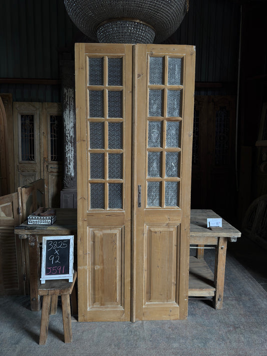 10 Lite Antique Glass French Doors - 38.25x92 J591