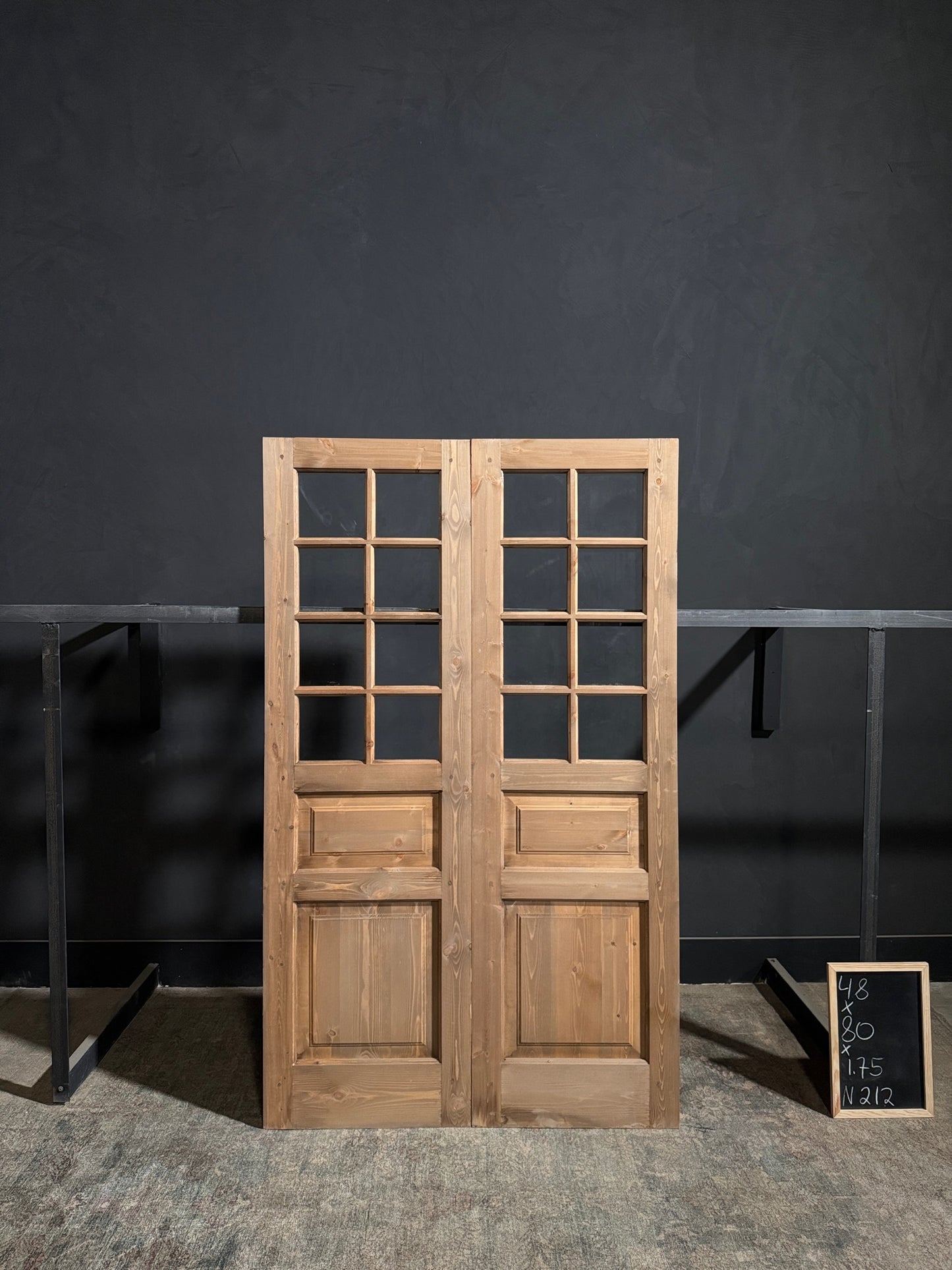 Handcrafted 8 Lite Glass French Doors - 48x80 - N212