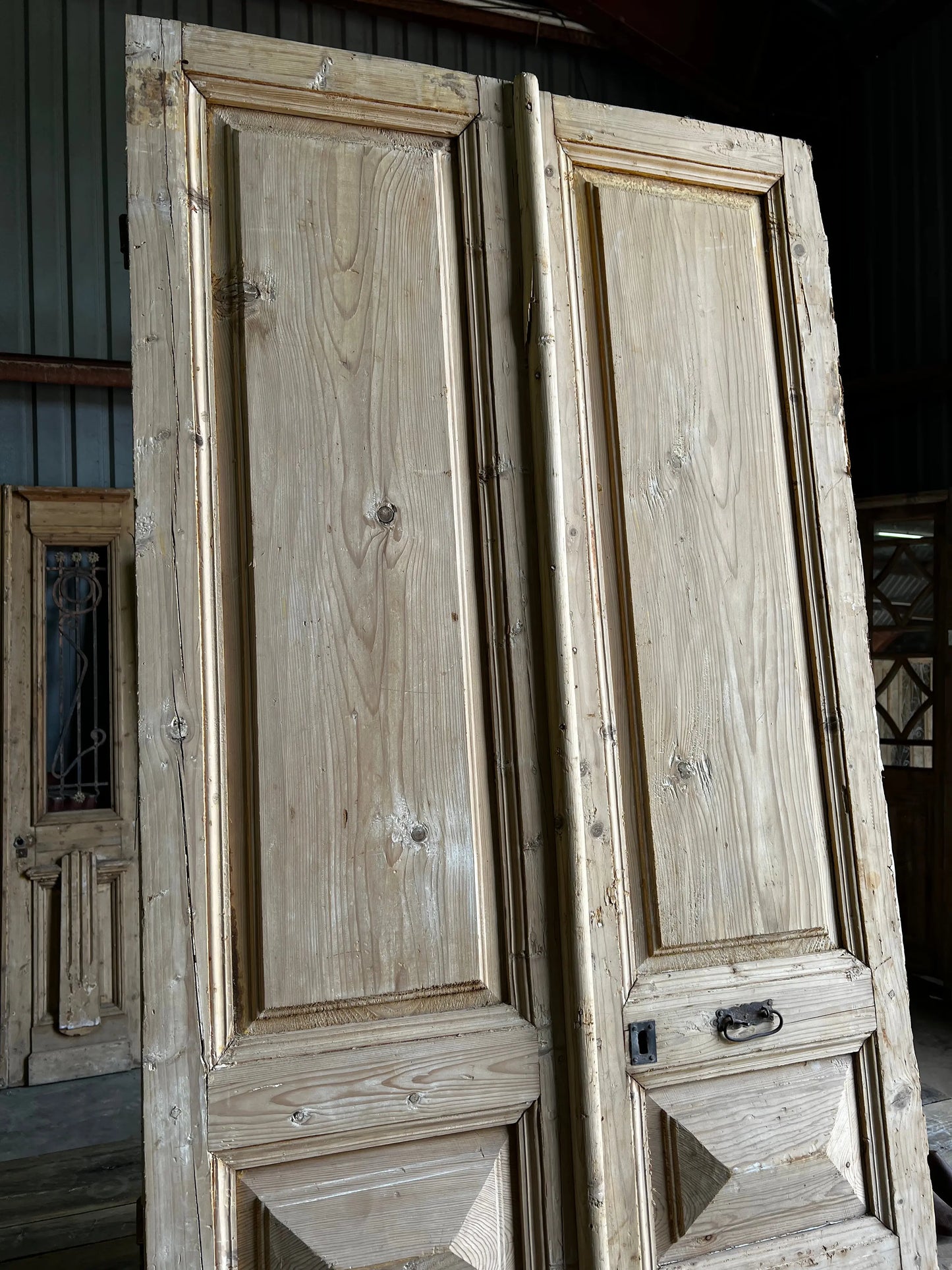 Antique French 3 Panel Doors - 39x95.25 A36 Magnolia Antique Door Co.