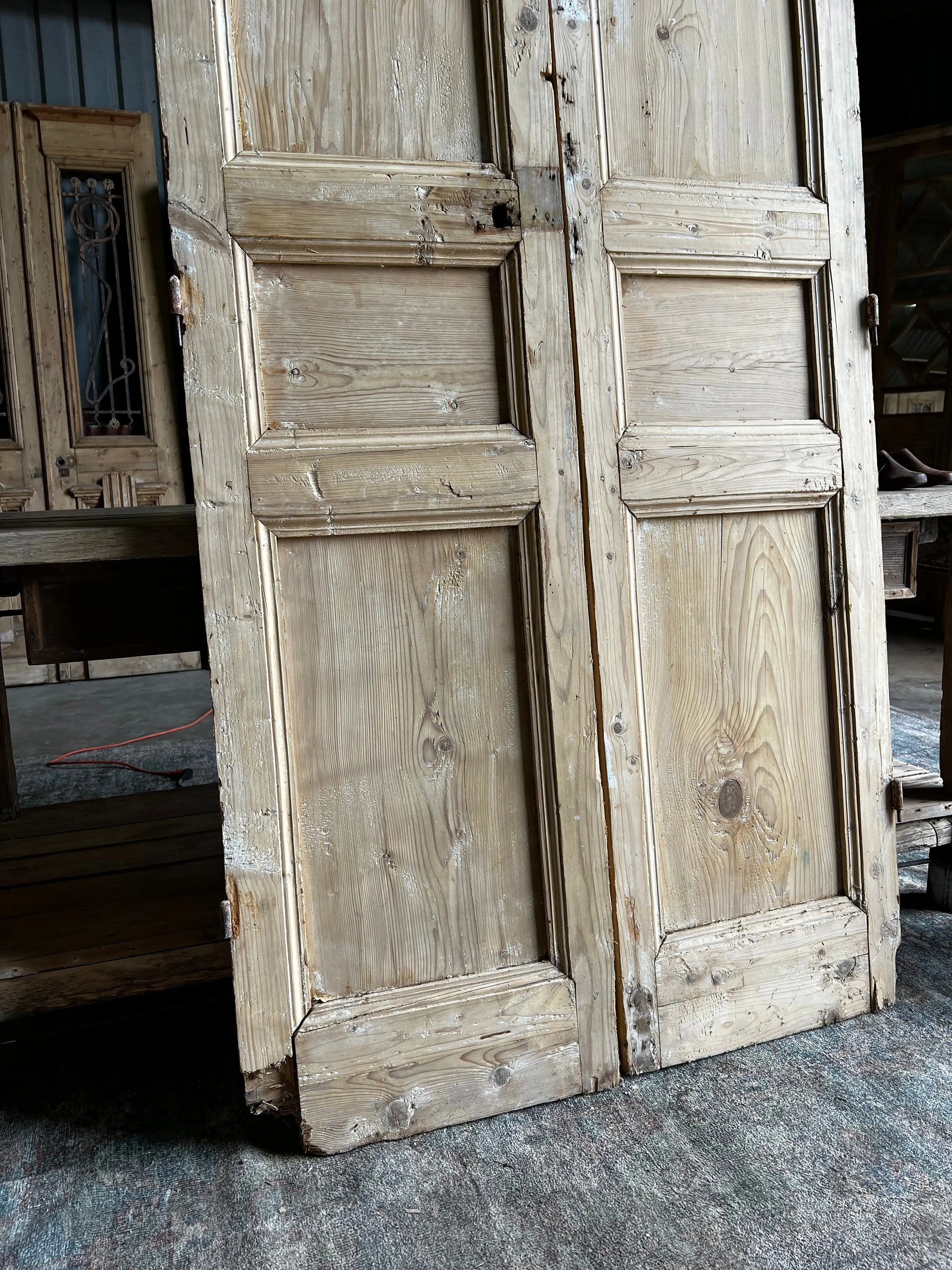 Antique French 3 Panel Doors - 39x95.25 A36 Magnolia Antique Door Co.