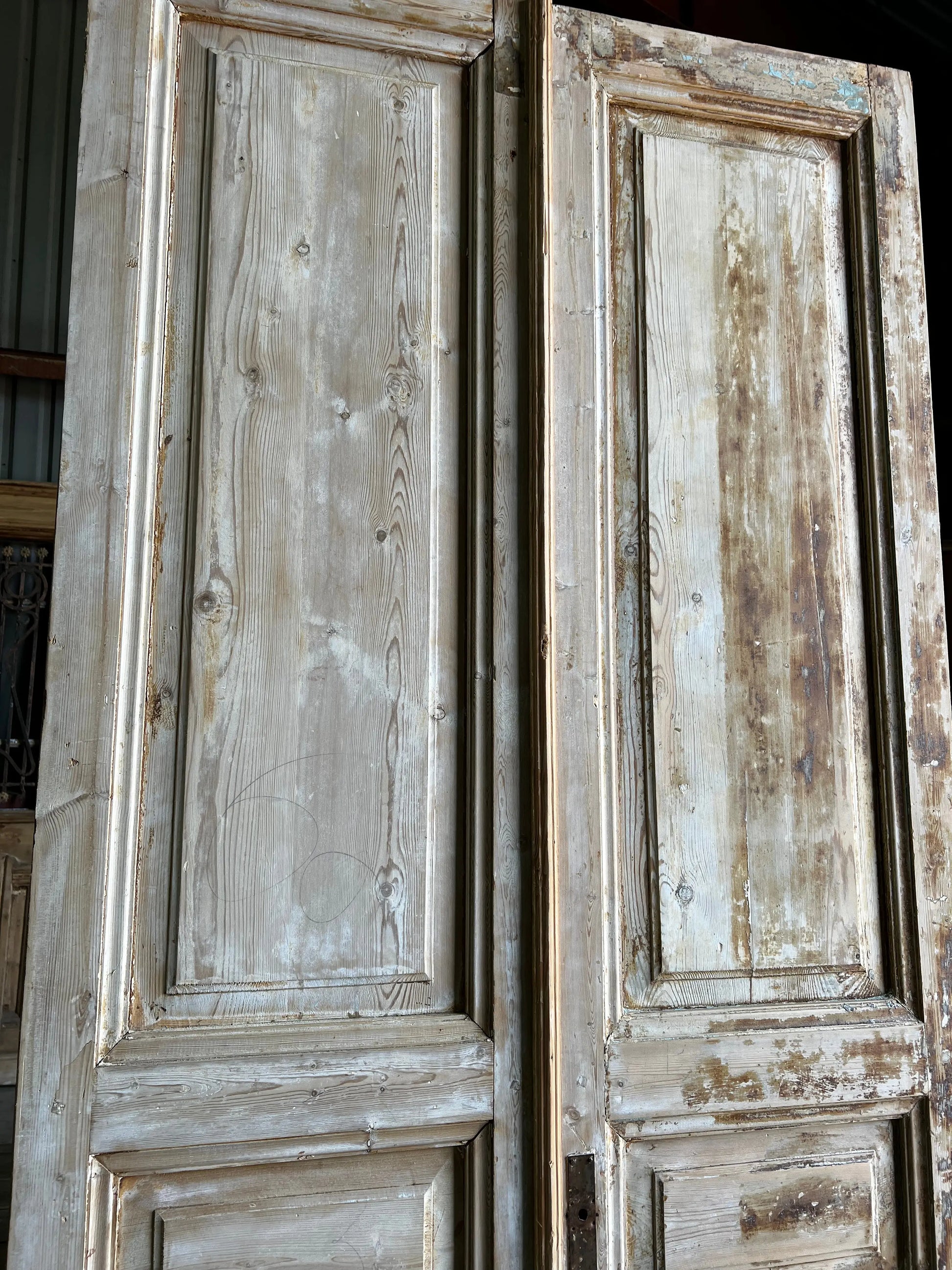 Antique French 3 Panel Door - 42.25x97.50 A37 Magnolia Antique Door Co.