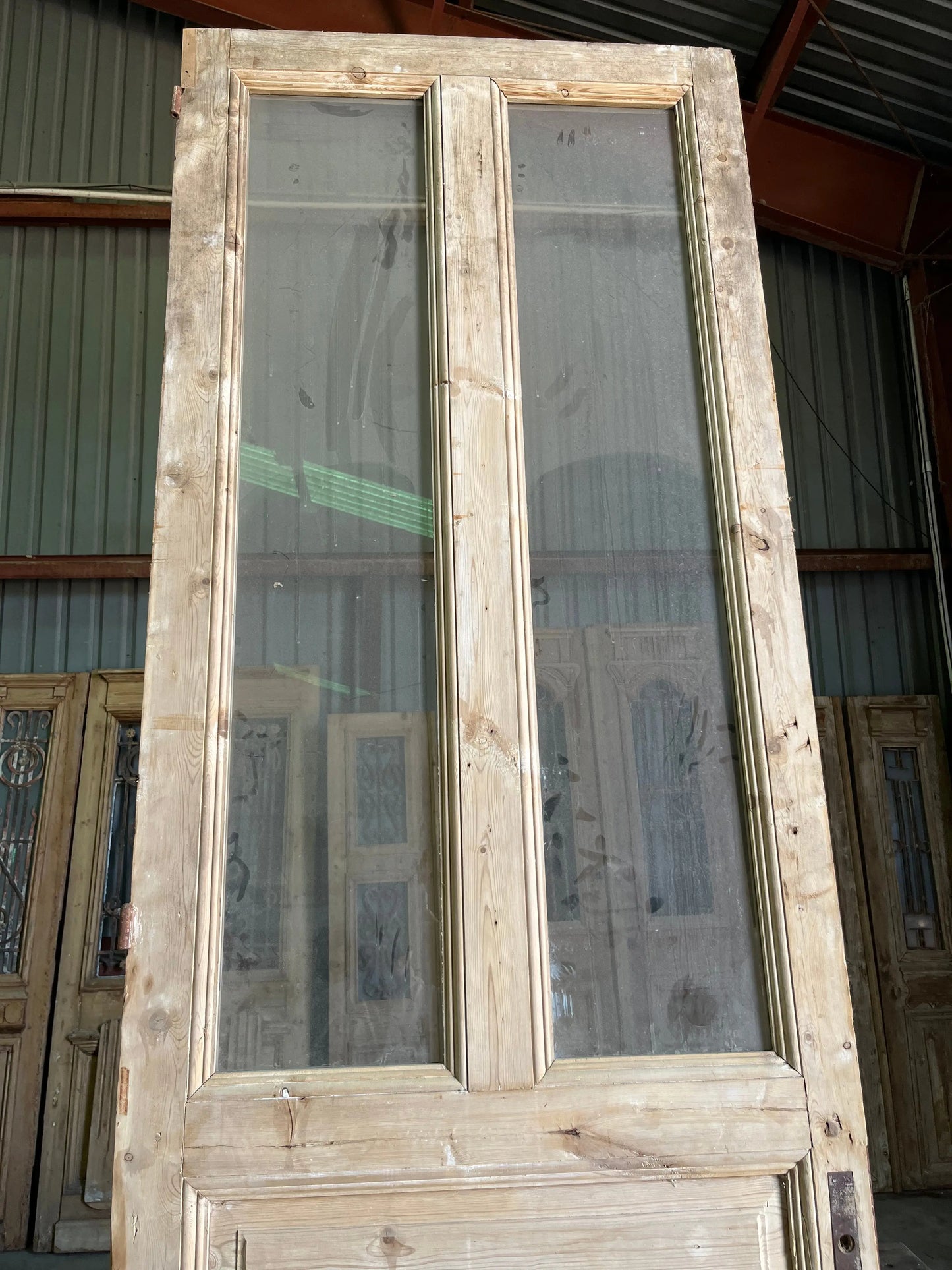 Tall Antique Glass Panel Door 35.25 - 114.25 A6 Magnolia Antique Door Co.