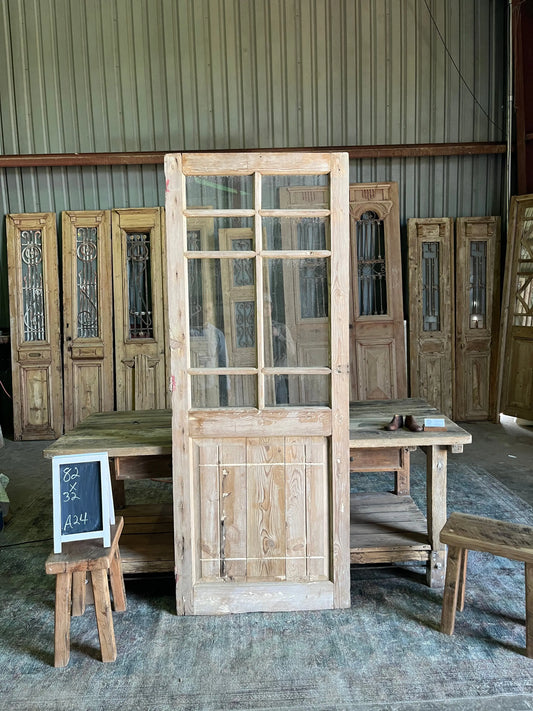Antique Glass Panel Door - 82x32 A24 Magnolia Antique Door Co.