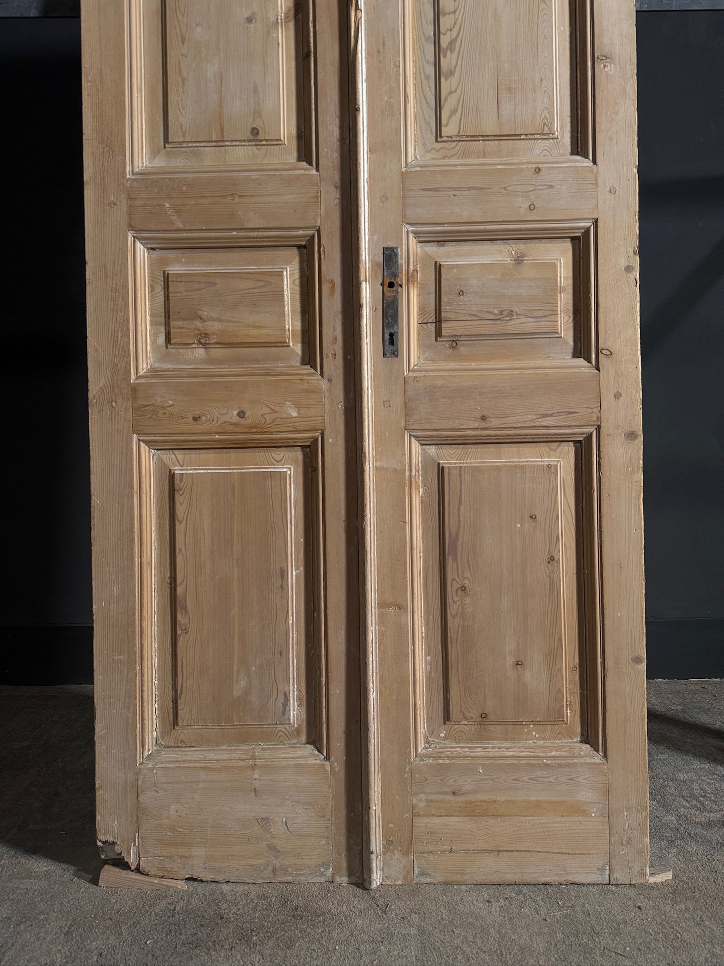 Antique 3 Panel Solid Double Doors - 36x94.25 - N609